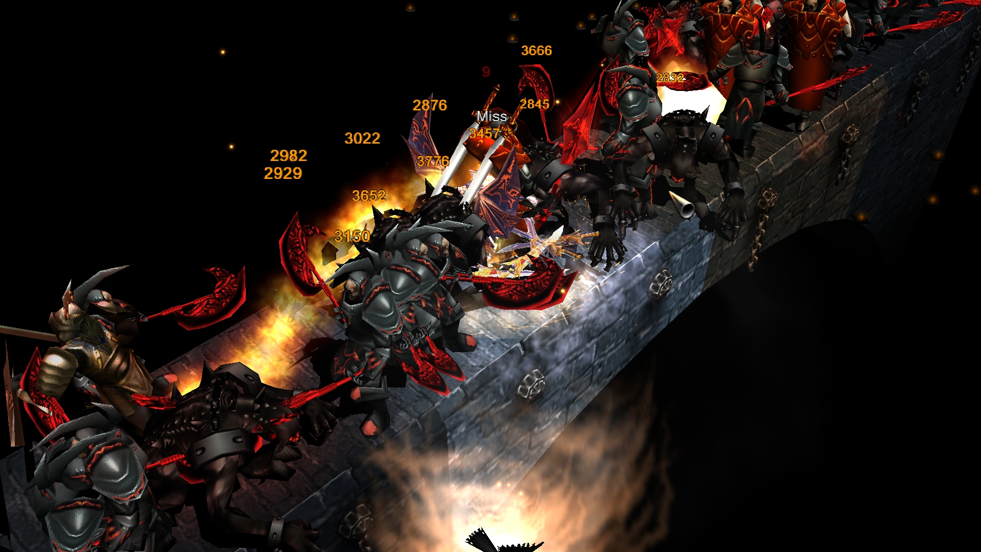 Blood Castle bridge battle with monsters in Vanilla Mu Online event