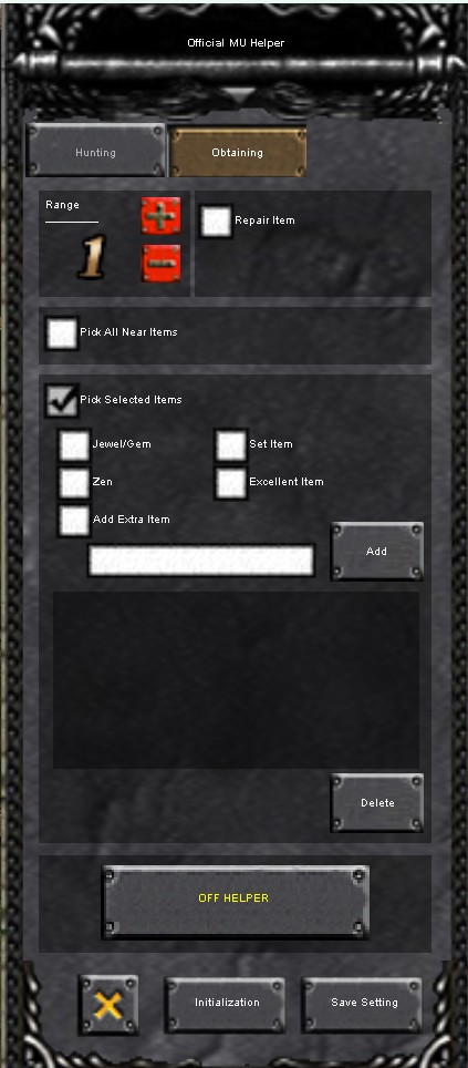 Mu Helper Settings